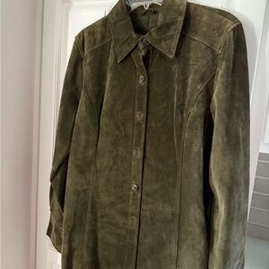 Genuine suede shirt jacket